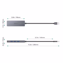 AUKEY CB-H36 hub & concentrateur USB 2.0 5000 Mbit/s Argent - Vue supplémentaire 4