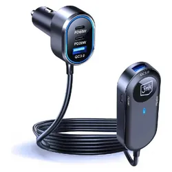 Chargeur de voiture double 3MK 135 W PD QC PPS USB - C USB - A Noir - 5903108605502