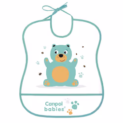 CANPOL bavoir imperméable avec poche - 2919, poche protège les vêtements pendant un repas.