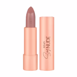 Dites Nude Long Lasting Lipstick. Avec une finition mate lisse et durable. Une formule au beurre d'abricot et aux vitamines q ...