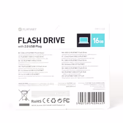 Platinet PMFE16B lecteur USB flash 16 Go USB Type-A 2.0 Noir