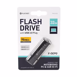 Platinet PMFU332 lecteur USB flash 32 Go USB Type-A 3.2 Gen 1 (3.1 Gen 1) Noir