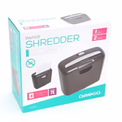 Omega ONP601S destructeur de papier Découpage en bandes 22 cm Noir