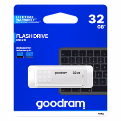Goodram UME2, 32 Go, USB Type-A, 2.0, 20 Mo/s, Casquette, Blanc