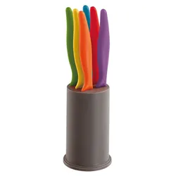 6 couteaux steak avec base de rangement LIVOO - Multicolore (MEC112)