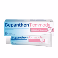 Bepanthen Pommade 5 % est recommandé pour les irritations de la peau ou l’érythème fessier du nourrisson (fesses rouges).