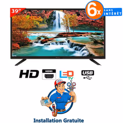 TV CONDOR 39" (99 cm) LED Full HD -Résolution: 1920 x 1080 pixels  -Angle de vision: 178°V/178°H - Balayage progressif - Rédu ...