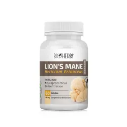 Bioherbs Lion's mane (Hericium erinaceus) فطر عرف الأسد 60 gelules