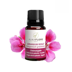 ALMAFLORE Huile Essentielle de géranium rosat, 10ML