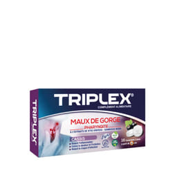 Triplex Maux de Gorge Cassis 16 Comprimés