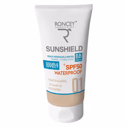 Protection solaire teintée haute performance SPF50+ pour tous types de peau, offrant un fini naturel et uniforme tout en prot ...