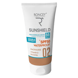Roncey Ecran Sunshield Waterproof Peau Mixte SPF50+ Teinte 02 50ml
