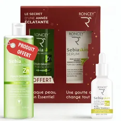 Roncey Coffret Sebiaskin Serum Visage Anti Acne 30ml + Eau Micellaire Peau Grasse 250ml (Offert)