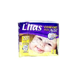 Lilas Couche BB 2-4 Kg Confort max actif pharmacie 20 pièces