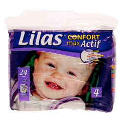 Lilas Couche BB 9-18 Kg Confort max actif pharmacie 24 pièces