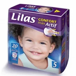 Lilas Couche BB 15-25 Kg Confort max actif pharmacie 20 pièces