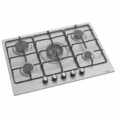 Plaque de cuisson 70 cm - 5 feux à gaz: Brûleur rapide / 2x Brûleurs semi-rapides / Petit brûleur / Brûleur SABAF - Commandes ...