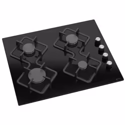 Plaque de cuisson 60 cm - 4 feux à gaz: Brûleur rapide / 2x Brûleurs semi-rapides / Petit brûleur - Commandes frontales - All ...