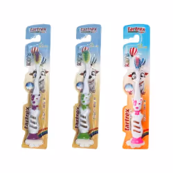 Brosse à dents pour les enfants de plus de 2 ans avec une texture de poils souple et pratique.