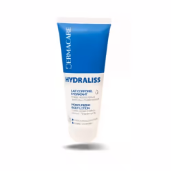 HYDRALISS lait corporel hydratant, protège, répare et adoucit la peau normale à sèche grâce à sa formule riche en beurre de k ...