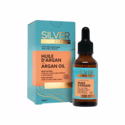 L’huile d’Argan Silver Clear est 100% biologique et certifié par Ecocert, riche en vitamine E et a un effet régénérant, adouc ...
