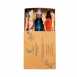 Ce coffret de compose de : ALANIA Huile sèche pailletée ALANIA Bain de Soleil – Huile bronzante Néroli EN CADEAU : Foulard