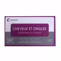 ALANIA CHEVEUX ET ONGLES CROISSANCE ET VITALITE un complément alimentaire en gélules spécialement conçu pour soutenir la sant ...
