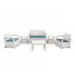 Salon de jardin SOFPINCE 4 places - Blanc