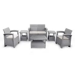 Salon de jardin SOFPINCE 4 places - Gris
