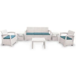 Salon de jardin SOFPINCE Syphax 5 places - Blanc