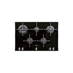 Plaque de cuisson gaz, Gaz de cuisine FOCUS, 5 FEUX GAZ 75CM, FONTE TERMOCOUPLE, VITRO NOIR, SOFT.75