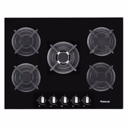 Revêtement: Vitrocrystal- Largeur: 70 cm -  Nombre de Foyers: 5 Foyers, l’un Triple Couronnes - Flamme stabilisée - Grilles e ...