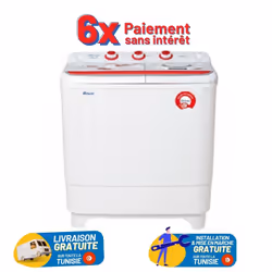 Machine à laver semi automatique - Capacité de lavage: 11 kg - Capacité d'essorage: 7 kg - Puissance de lavage: 520W - Rinçag ...