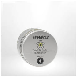 HERBÉOS Savon Noir Ghassoul à la Fleur de Jasmin 150ml