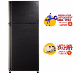 Réfrigérateur 2 Portes Sharp SJ-48C-BK - Congélateur en haut - NoFrost - Volume: 384L - Classe énergétique 2 - Étagères en ve ...