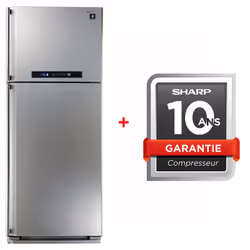 Réfrigérateur 2 Portes Sharp SJ-PC58A-SL - Congélateur en haut - NoFrost - Volume: 450L - Classe énergétique A - Afficheur nu ...