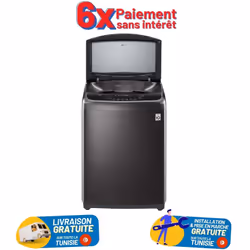 Lave-linge LG 14kg Smart Inverter Noir - T1466NEHG2