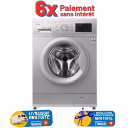 Machine à Laver LG 7 KG 6 Motions DD Steam Silver