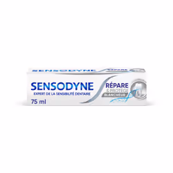 Sensodyne Répare &amp; Protège Blancheur, avec de la NovaMin, aide à réparer en profondeur la dentine, aidant à restaurer une ...