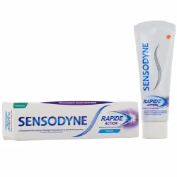 Sensodyne Rapide action est un dentifrice qui agit rapidement en formant une barrière protectrice à la surface de la dentine  ...