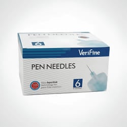 Aiguilles stylos insuline - Verifine - 6mm - Boite100