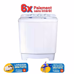 Machine à Laver Semi-Automatique ORIENT - Capacité: 8 Kg - Programmes de Lavage: Rinçage Séparé, Vidange d'eau au lavage et e ...