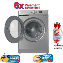 Lave-linge Whirlpool Hublot 6kg 1000tr/min 6ème Sens Argent - WMTA6101SNA