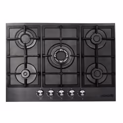 Plaque de cuisson Elleti 22385D - 5 brûleurs à gaz - Dimensions 70 cm - Allumage automatique - Système de sécurité - Corps en ...