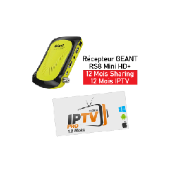 Récepteur GEANT RS8 Mini HD Plus – 12 Mois Sharing + 12 Mois IPTV Référence GN-RS8