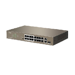 Tenda TEF1118P-16-150W commutateur réseau Non-géré L2 Fast Ethernet (10/100) Connexion Ethernet, supportant l'alimentation via ce port (PoE) 1U Noir