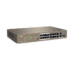 Tenda TEF1118P-16-150W commutateur réseau Non-géré L2 Fast Ethernet (10/100) Connexion Ethernet, supportant l'alimentation via ce port (PoE) 1U Noir