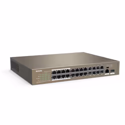 Tenda TEF1126P-24-250W Fast Ethernet (10/100) Connexion Ethernet, supportant l'alimentation via ce port (PoE) 1U Gris