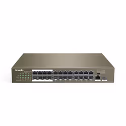 Tenda TEF1126P-24-250W Fast Ethernet (10/100) Connexion Ethernet, supportant l'alimentation via ce port (PoE) 1U Gris