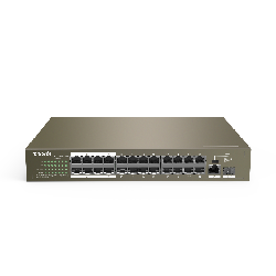 Tenda TEF1126P-24-250W Fast Ethernet (10/100) Connexion Ethernet, supportant l'alimentation via ce port (PoE) 1U Gris